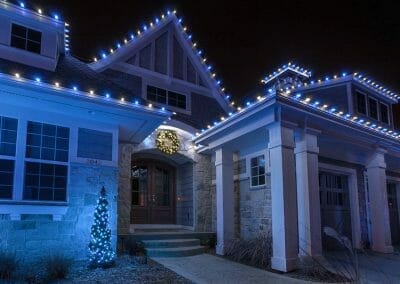 Blue Christmas Lighting House